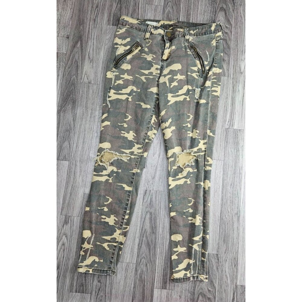 Kut From The Kloth Women Size 8 Mia Toothpick Ankle Skinny Distressed Camo Jeans